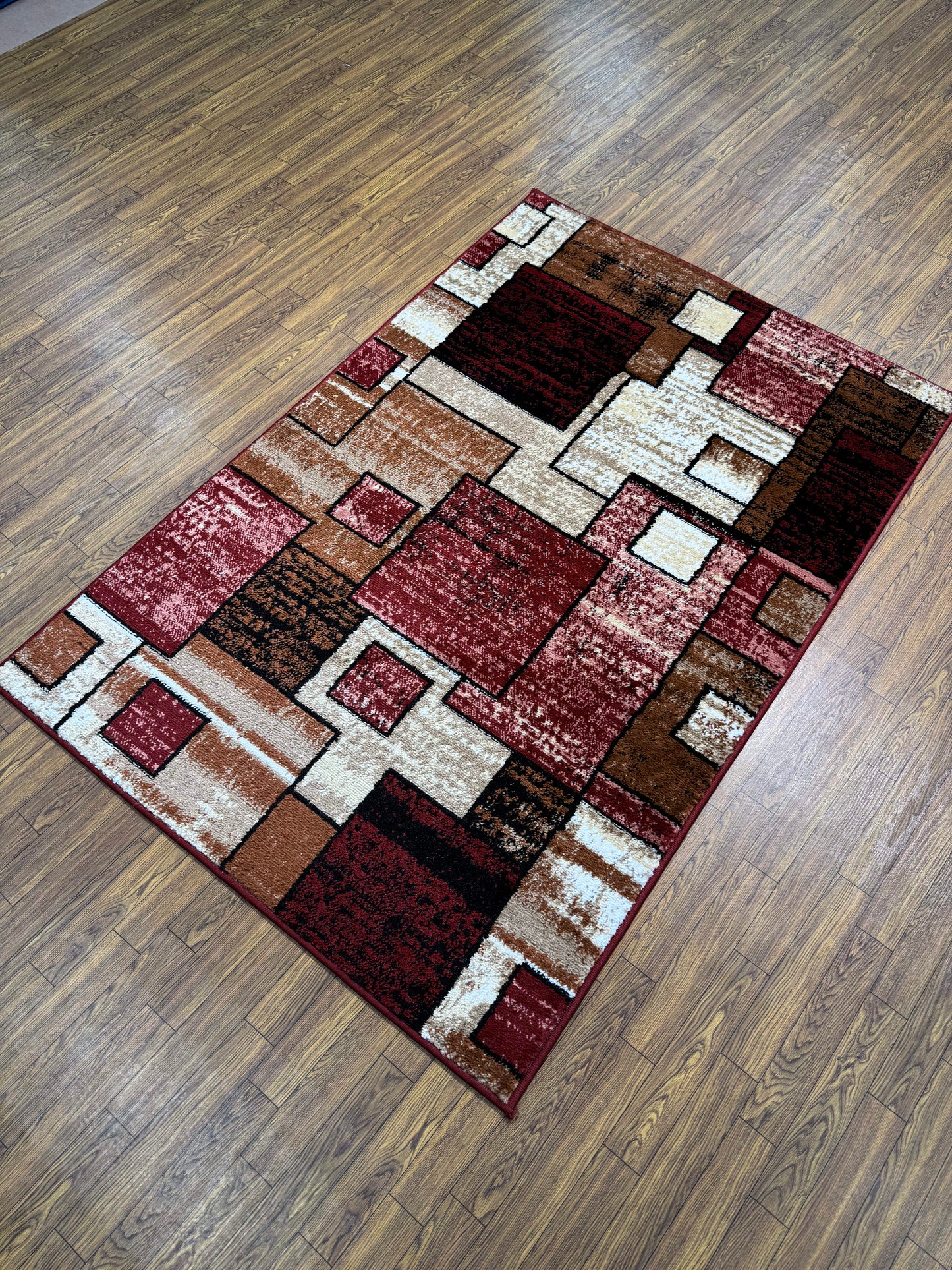 Geometric Cream Brown Persian Design Rug in (3x5 ft)