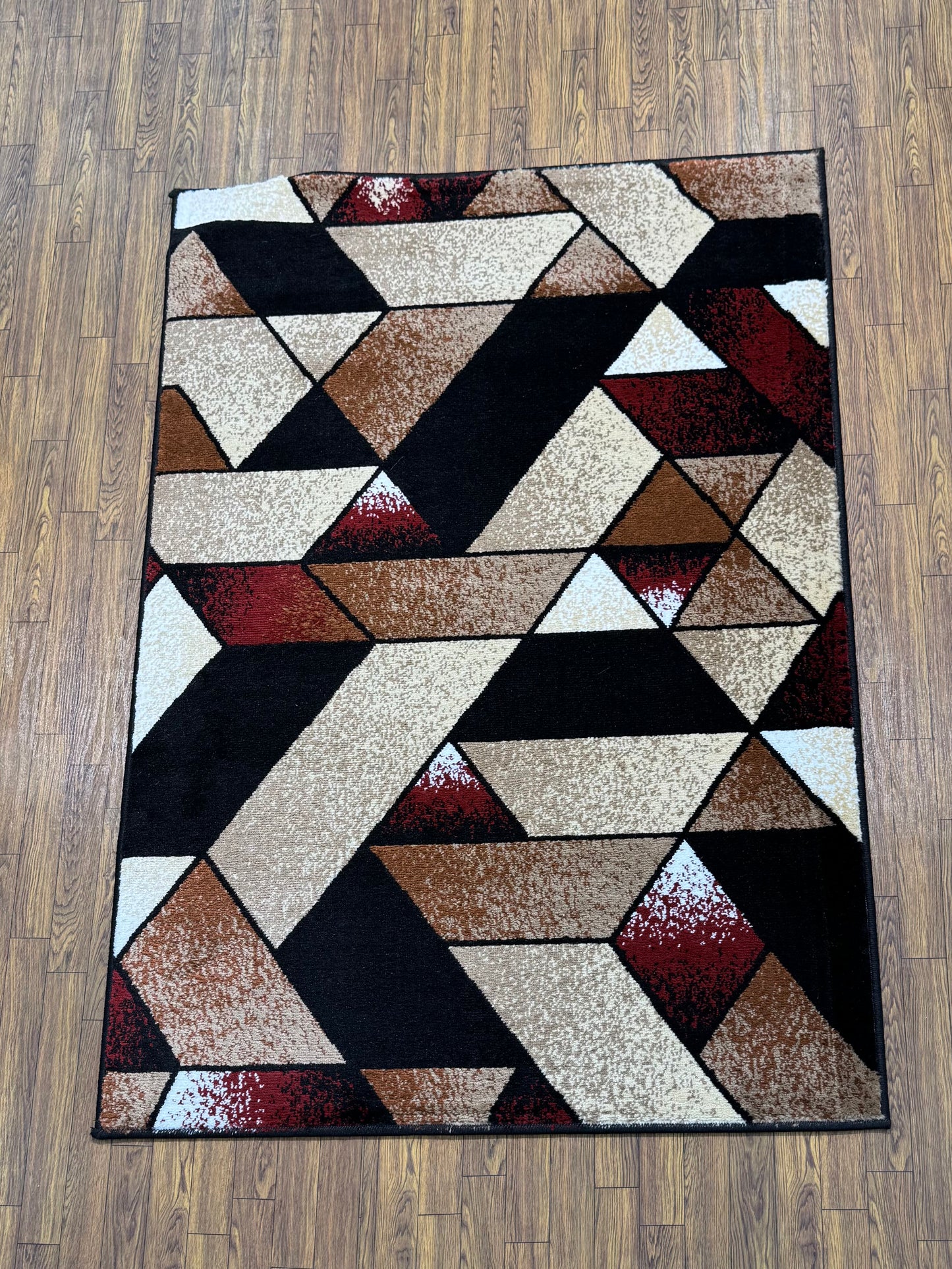 Multi-Color Abstract Geometric Triangle Persian Design Rug in (3x5 ft)