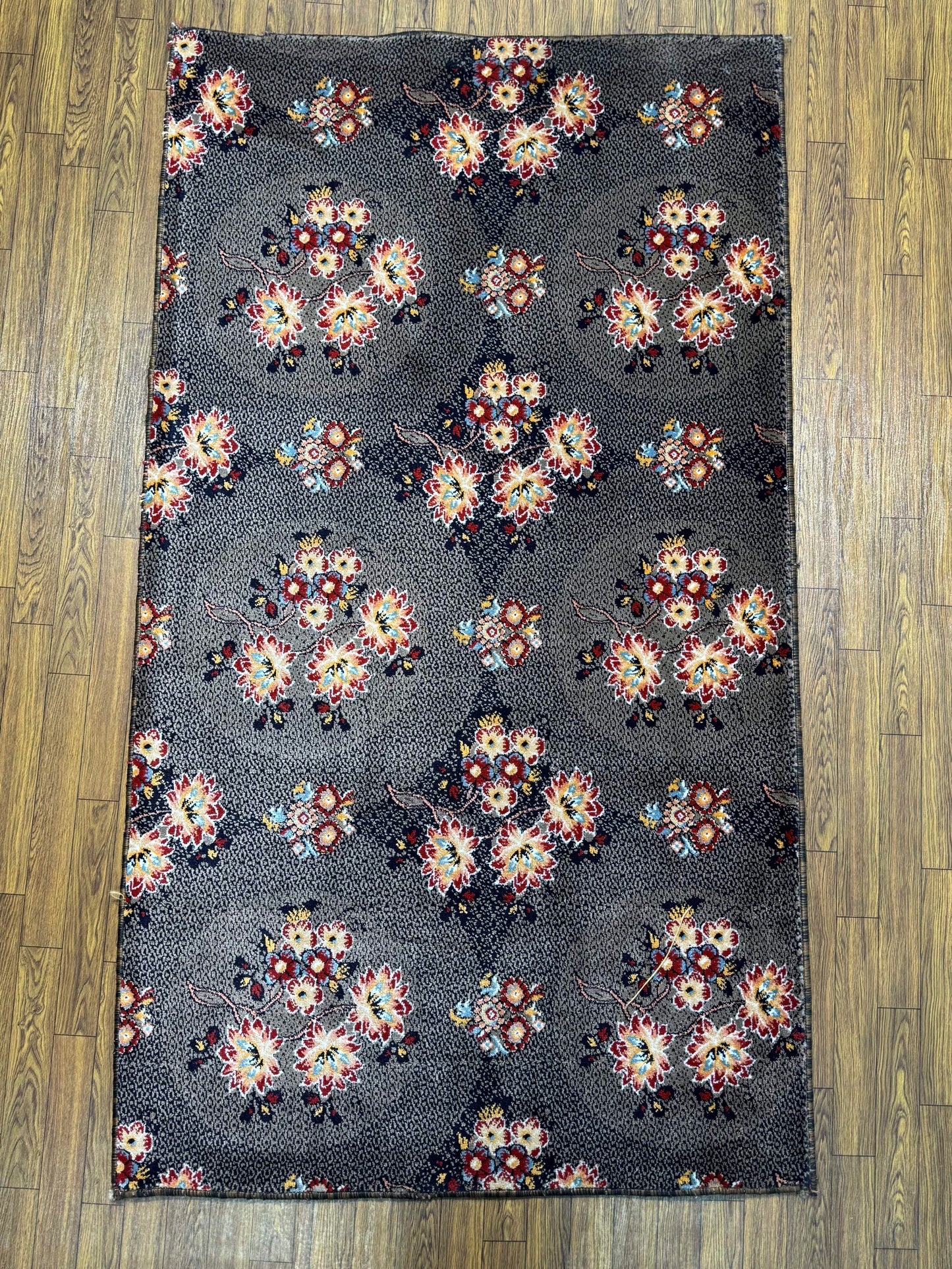 Dark Gray Multi-Color Floral Rug (3x5 ft)