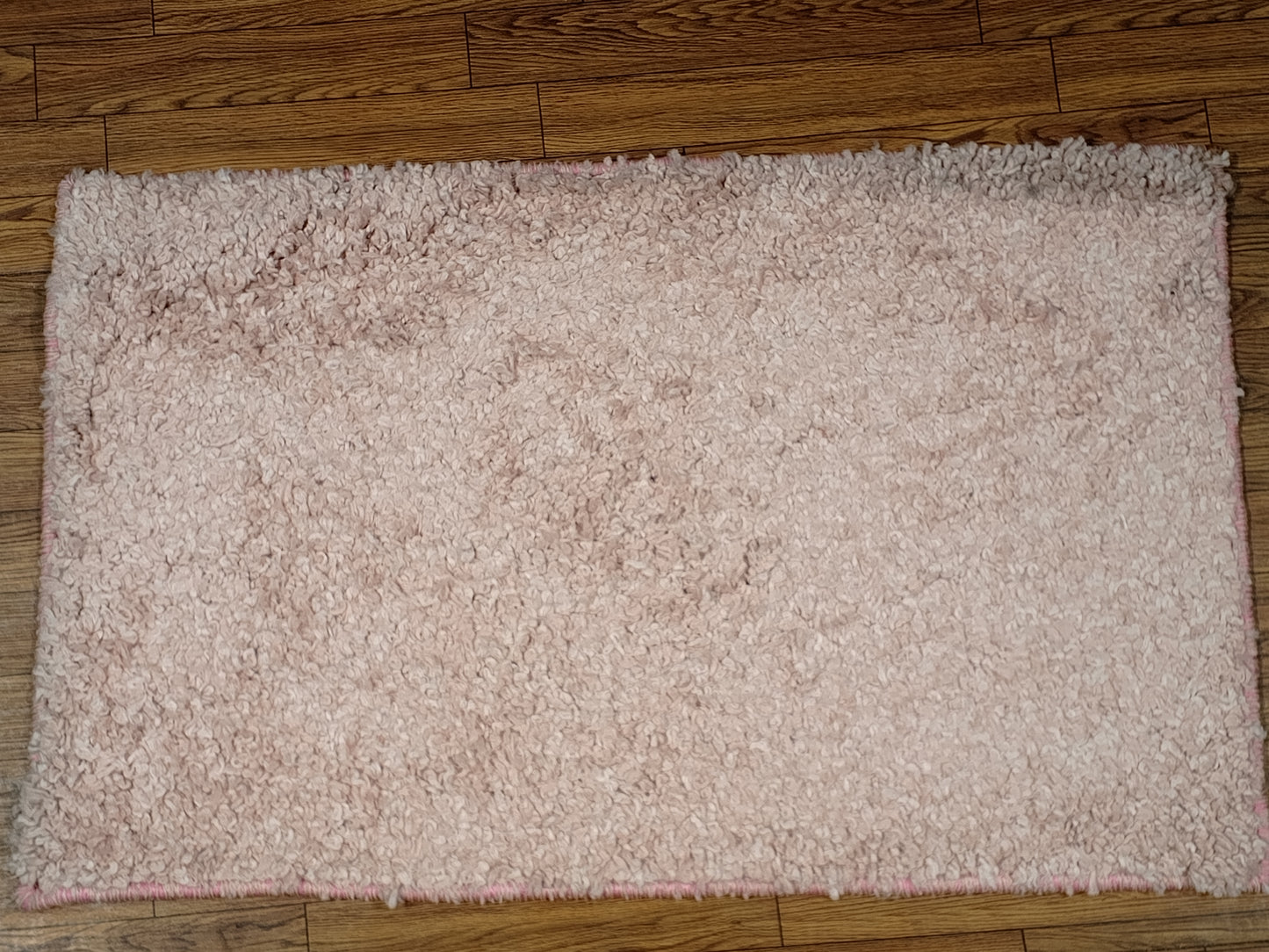 Soft Blush Pink Shaggy Accent Doormat 1.7x2.7 ft