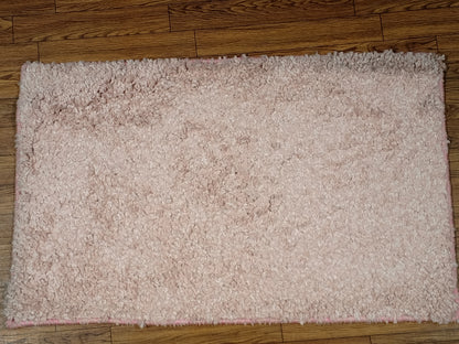 Soft Blush Pink Shaggy Accent Doormat 1.7x2.7 ft