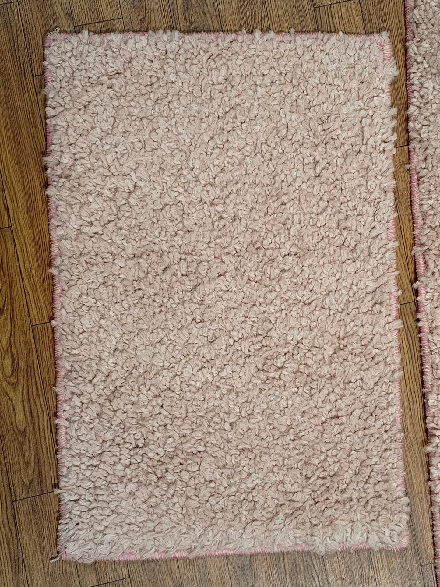 Soft Pink Shaggy High Pile Door Mat 1.4x2 ft