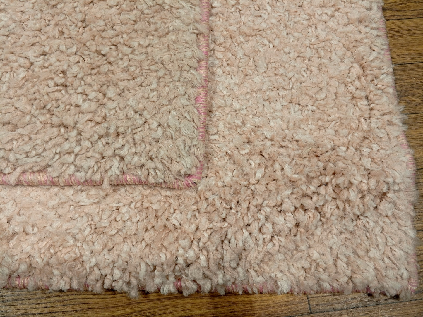 Soft Blush Pink Shaggy Accent Doormat 1.7x2.7 ft