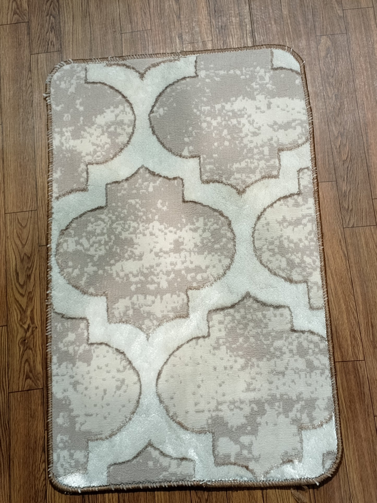 Neutral Tonal Geometric Pattern Accent Rug 2.5x1.5 ft