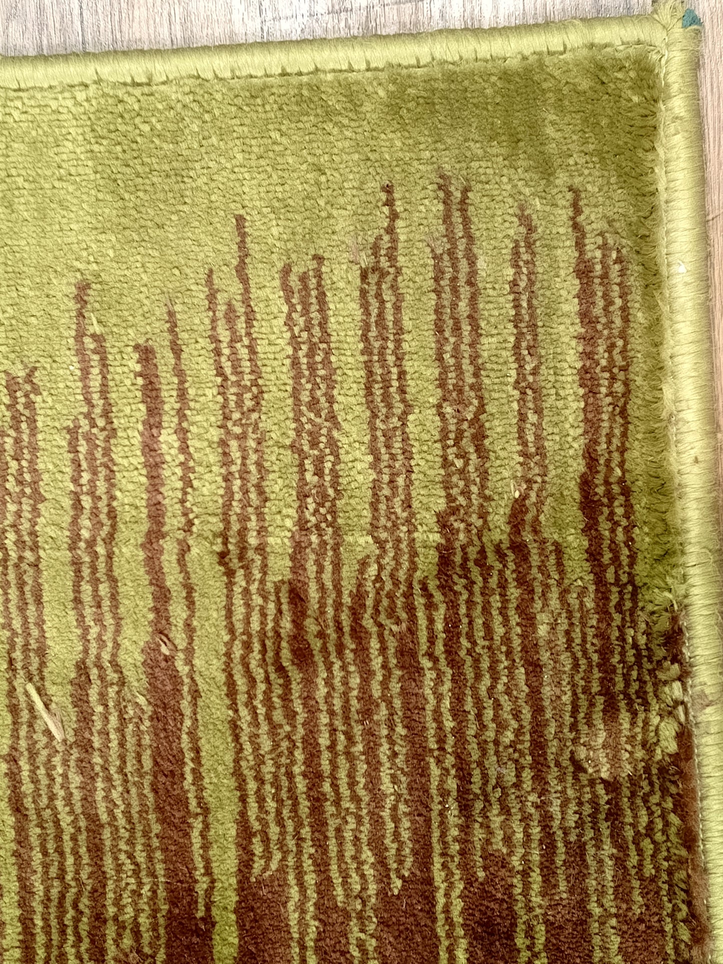 Modern Abstract Green & Brown Stripe Doormat 1.4x2 ft