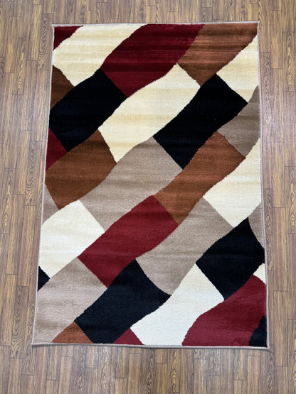 Slanted Block Abstract Persian Design Rug in (3x5 ft)