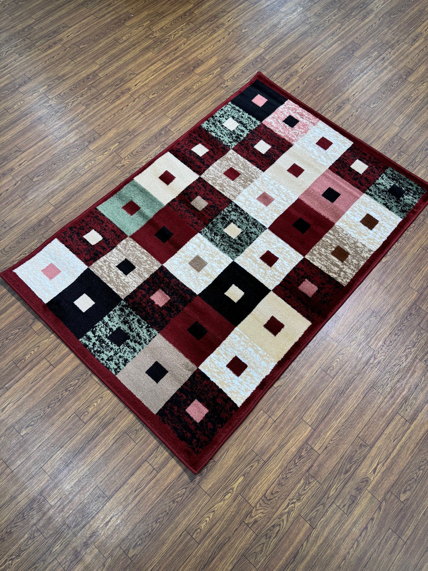 Geometric Carved 3D Persian Design Rug in (3x5 ft)