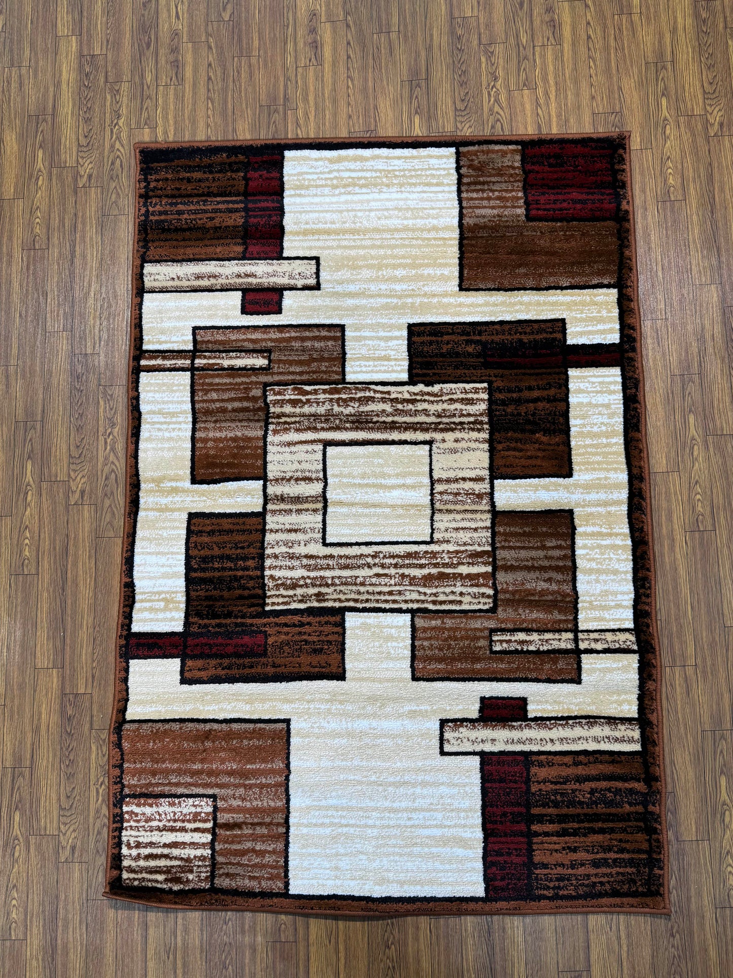 Beige Brown 3D Persian Design Rug in (3x5 ft)