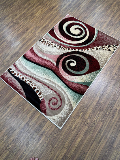 Geometric Beige Brown Persian Design Rug in (3x5 ft)