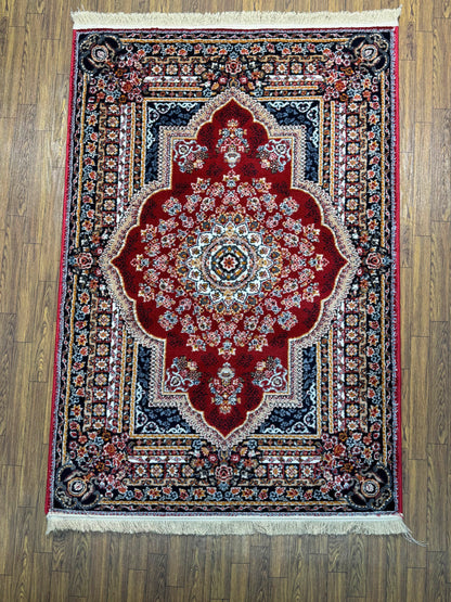 Classic Red & Black Grand Medallion Persian Rug in (3x5 ft)