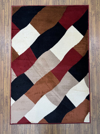 Diagonal Woven Abstract Persian Design Rug in (3x5 ft)