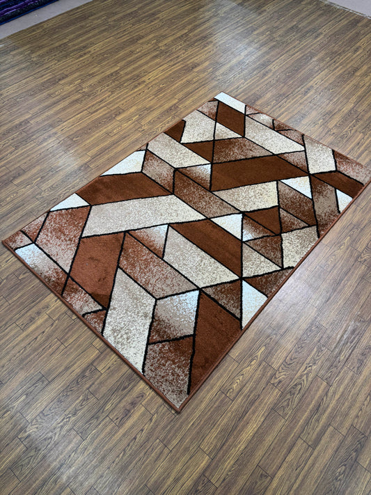 Geometric Tessellation Triangle Mosaic Rug in (3x5 ft)