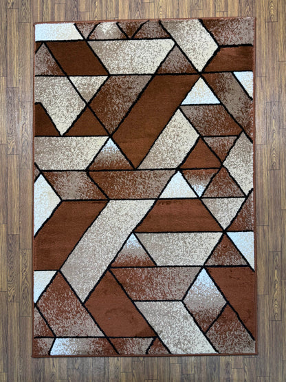 Geometric Tessellation Triangle Mosaic Rug in (3x5 ft)