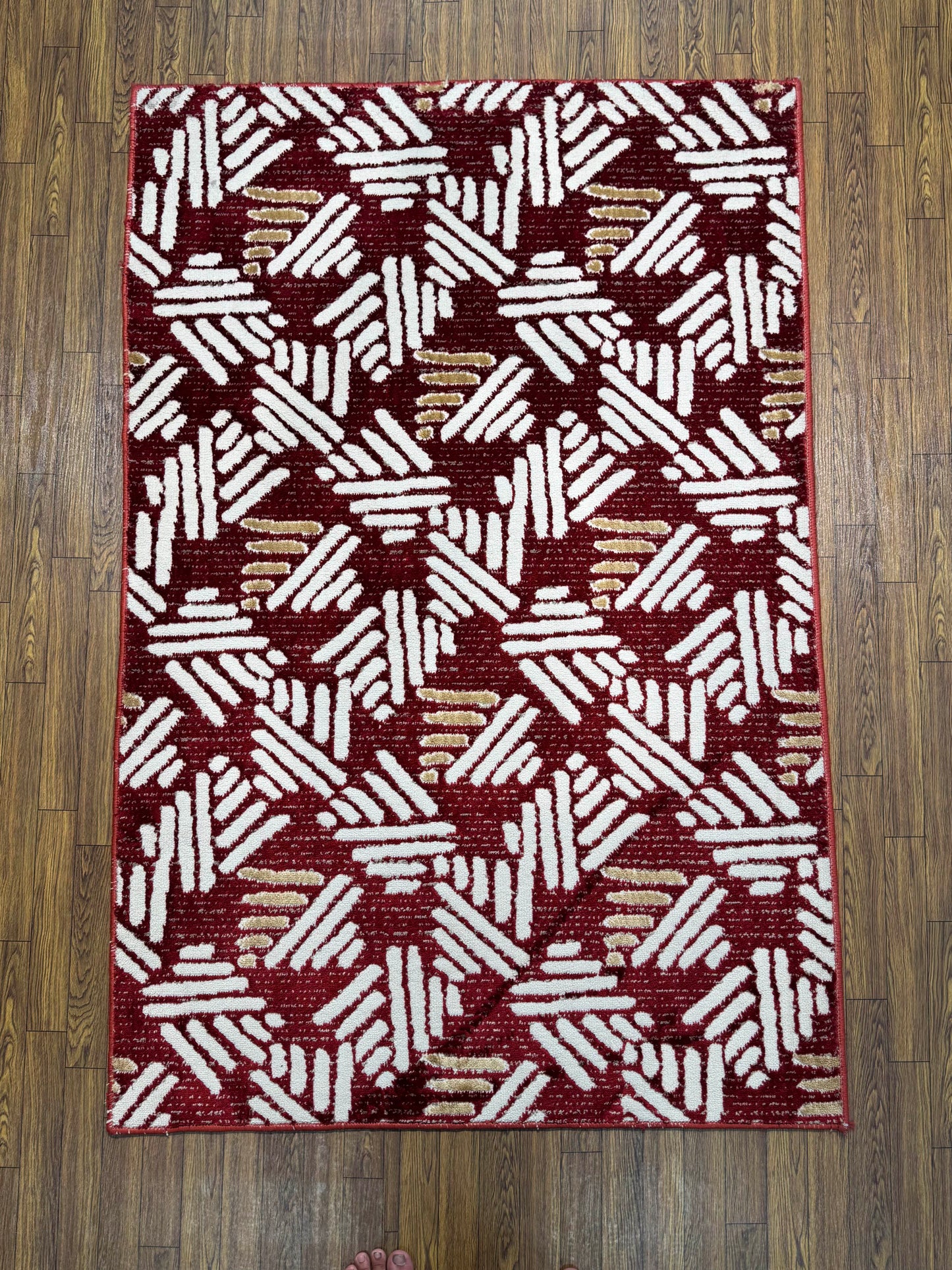 Abstract Hatch Mark Geometric Rug (3x5 ft)