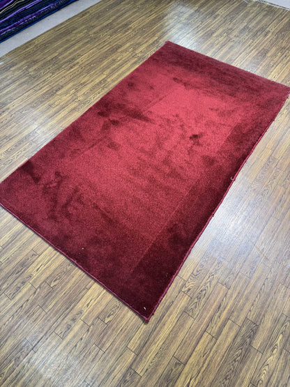 Plush Solid Deep Burgundy Rug (3x5 ft)