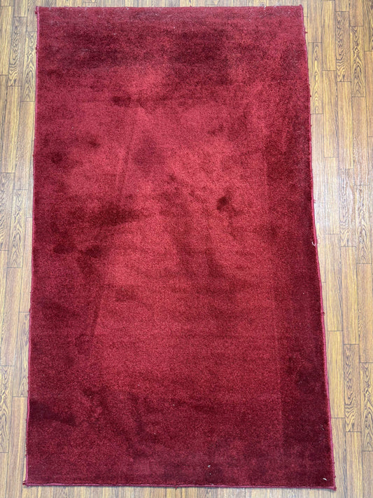 Plush Solid Deep Burgundy Rug (3x5 ft)