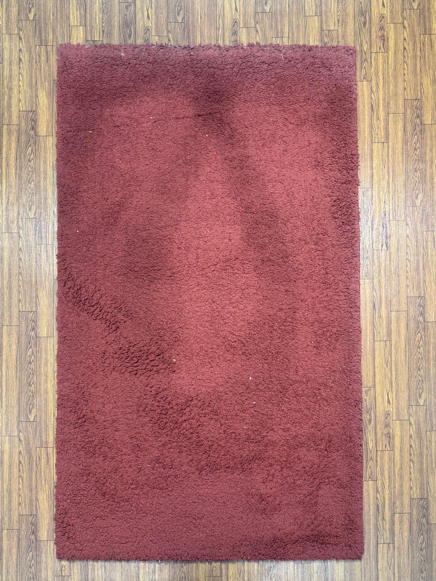 Plush Solid Deep Wine Red Rug (3x5 ft)