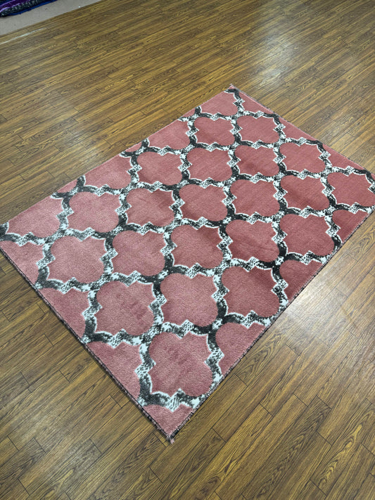 Dusty Rose Gray Moroccan Rug (3x5 ft)