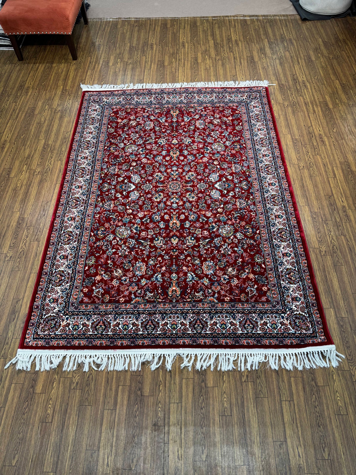 Ruby Red All-Over Floral Persian Rug (5x8 ft)