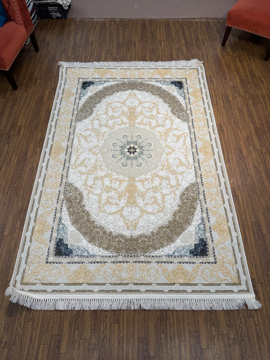 Premium 5x8 Persian Rug with Intricate Floral Medallion Design